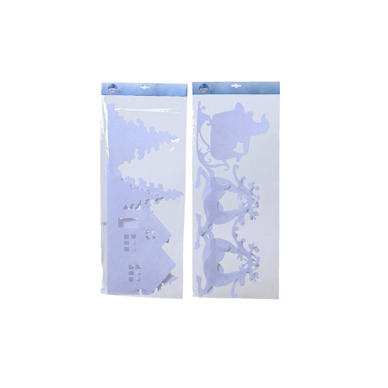 POLYESTER WHITE DECORATION 2ass h23x100cm