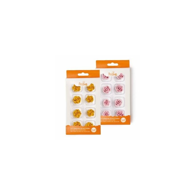 ROSE IN ZUCCHERO PICCOLE 8pz ROSSA