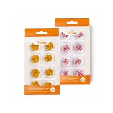 ROSE IN ZUCCHERO PICCOLE 8pz ROSSA