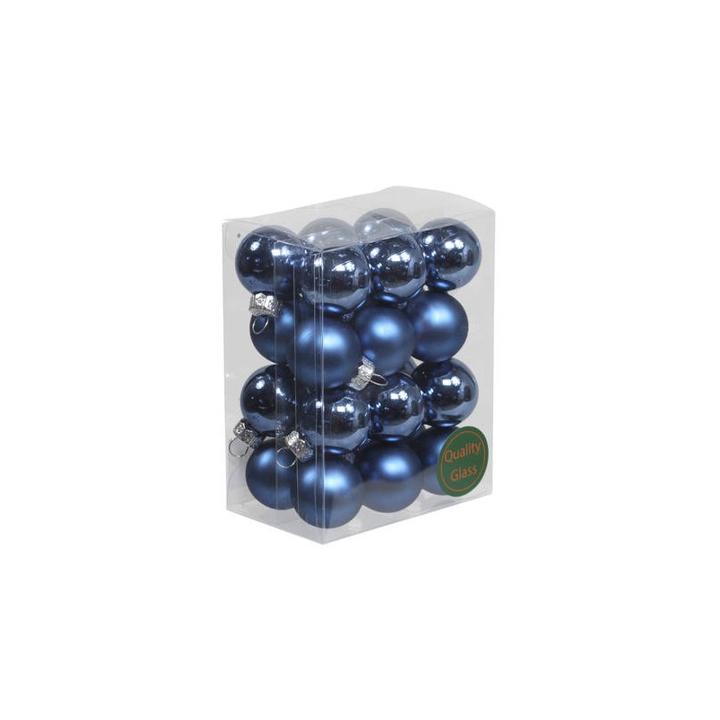 PALLINE VETRO ø25mm BLU MIX 24pz