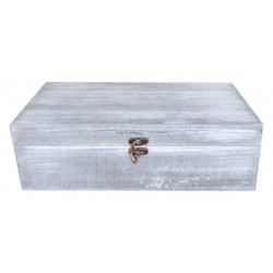 CASSETTA LEGNO GRIGIA ANTICATA 2 BOTTIGLIE 36x20,5x10,5 CASL2517