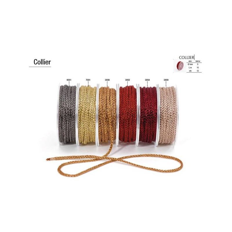 ROCCHETTO COLLIER ø5x15mt NERO-6001