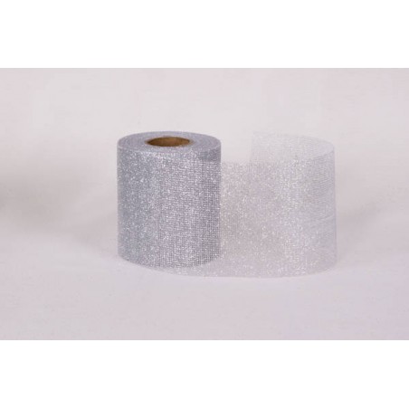 RETINA GLITTERATA mm100x20mt COL.101 ARGENTO
