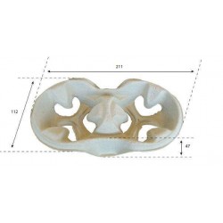 PORTABICCHIERI POLPA DI CELL. RICICLATA 2 POSTI 22368 40pz