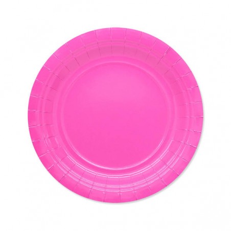 PIATTI DESSERT ECOLOR BIODEGRADABILI 18cm FUCSIA 25pz