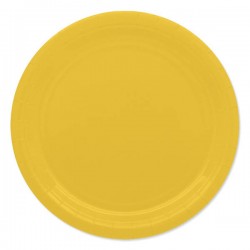 PIATTI PIANI ECOLOR BIODEGRADABILI 24cm GIALLO 25pz