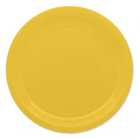 PIATTI PIANI ECOLOR BIODEGRADABILI 24cm GIALLO 25pz
