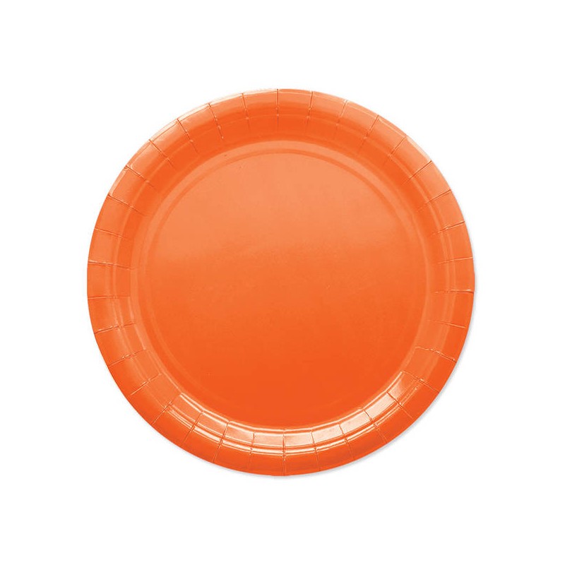 PIATTI PIANI ECOLOR BIODEGRADABILI 24cm ARANCIO 25pz