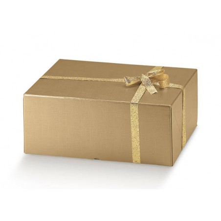 SCATOLA MARMOTTA NEW 30x40x19,5cm SETA ORO