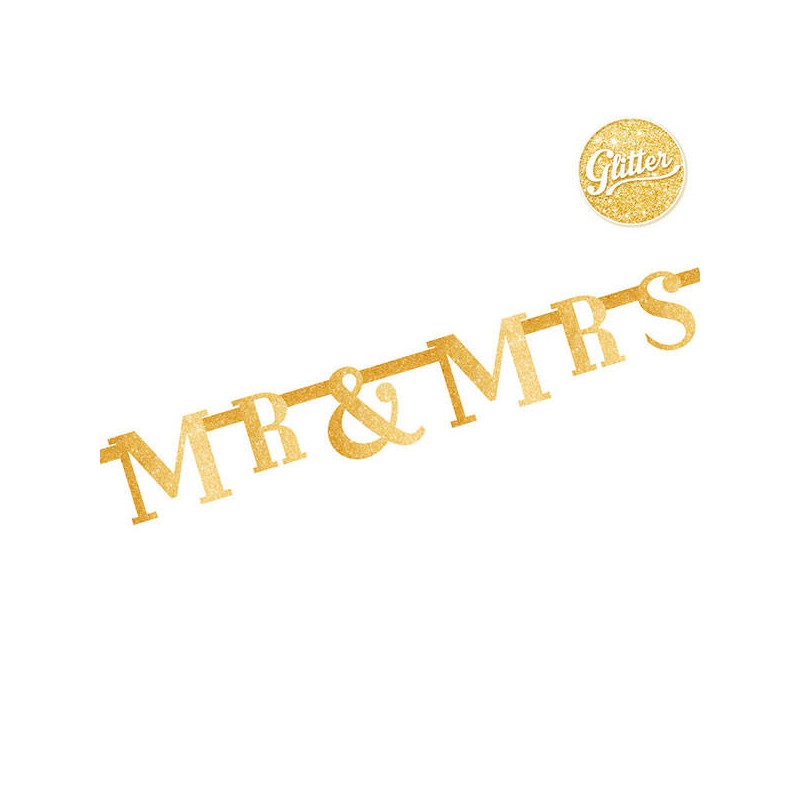 FESTONE MR & MRS GLITTER ORO 1,30mt