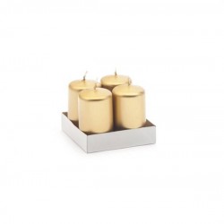 MOCCOLO TONDO CERA ORO 4x7cm 4pz