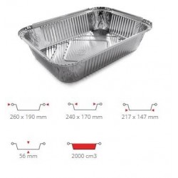 TEGLIA ALLUMINIO RETTANGOLARE R64L 100pz CONTITAL