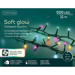 COMPACT SOFT GLOW 500 LUCI  11mt 8 FUNZIONI INTERNO/ESTERNO MULTICOLOR