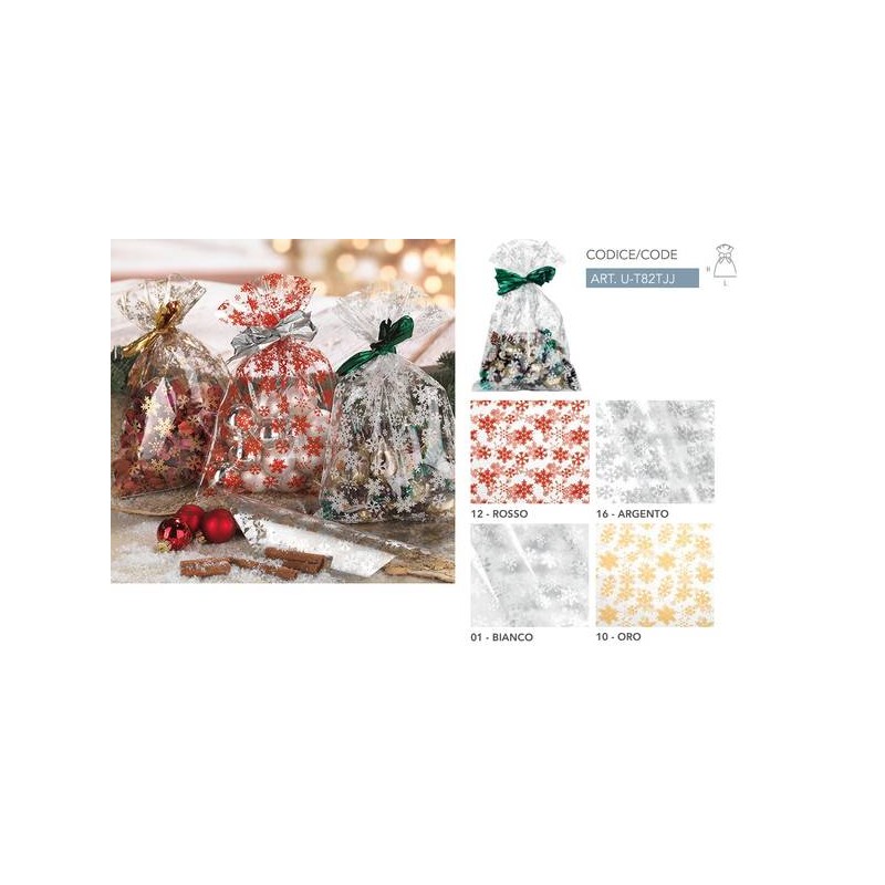 BUSTE CRYSTAL TRASPARENTE FROZEN BIANCO 25x40cm 50pz