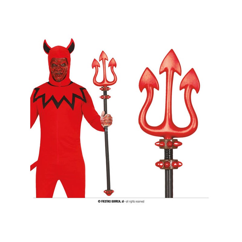 TRIDENTE DEMONIACO 100cm ROSSO