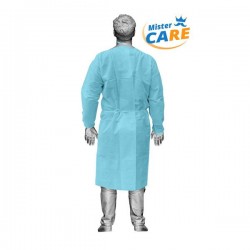 Mr.Care - CAMICE VISITATORE INFEKTO III° cat. con POLSINI in PP+PE  42gr/m² CON DOPPI LACCI 140x140cm AZZURRO 1pz