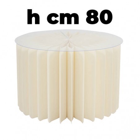 COLONNA ALZATA IN CARTA 180gr ø30 x h.80cm AVORIO con TOP IN PVC