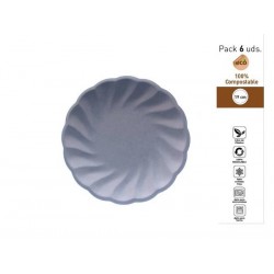 PIATTI DESSERT CONCHIGLIA COMPOSTABILI TONDI ø19cm LILLA 6pz