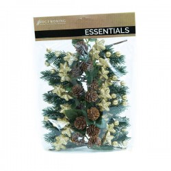 PICKS C/STELLE E BACCHE ORO GLITTER 17cm IN BUSTA 12pz