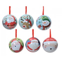 PALLINE TIN TIN ASSORTITE Ø8cm 6ass 1pz