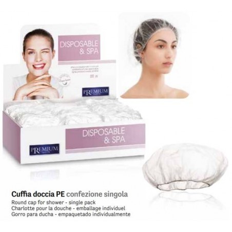 CUFFIA DOCCIA TRASPARENTE 100PZ IMB.SING