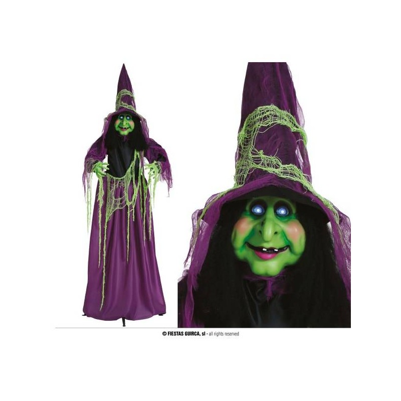 STREGA VERDE DA APPENDERE CON LUCE,SUONO E MOVIMENTO 190cm