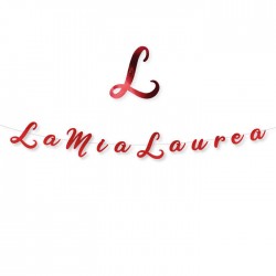 FESTONE ITALIC LA MIA LAUREA ROSSO METAL cm15x3mt