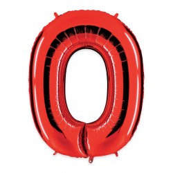 PALLONE NUMERO 0 MYLAR 102cm 40" ROSSO