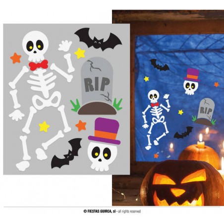 DECORAZIONE IN GEL 20x25cm SCHELETRO