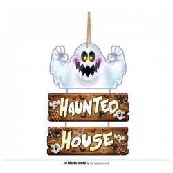 INSEGNA LEGNO 32x21cm CASA STREGATA