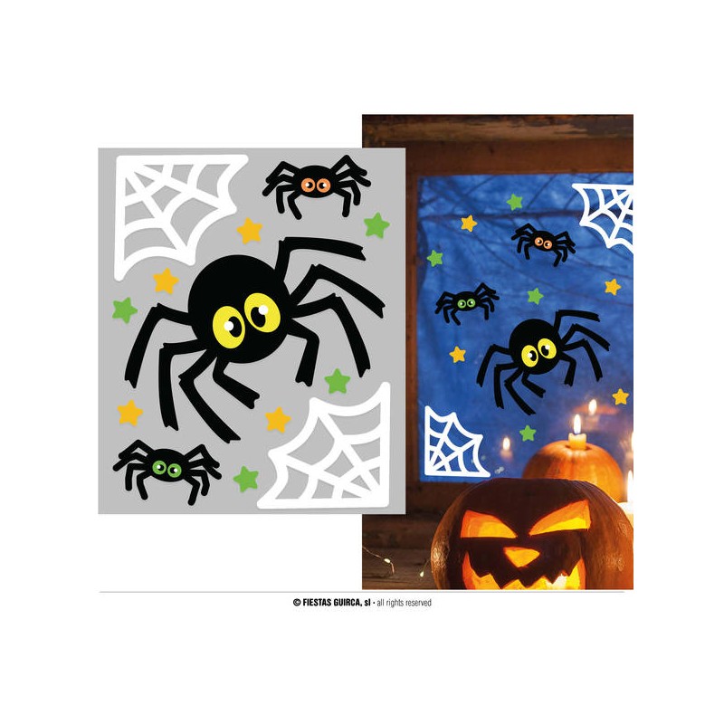 DECORAZIONE IN GEL 20x25cm RAGNI