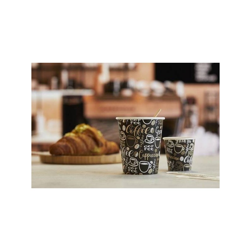 BICCHIERI CARTA+PE TAKE AWAY 240ml ø8x9cm 50pz COFFEE LEO
