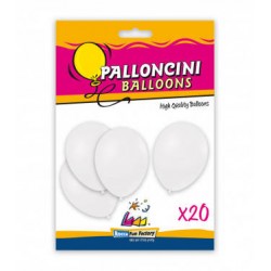 PALLONCINI LATTICE PASTELLO 9/10 26cm BIANCO 10 20pz
