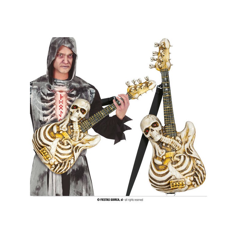 CHITARRA CON SCHELETRO  LUCE E SUONO 58cm