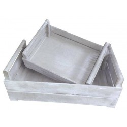 CASSETTA LEGNO GRIGIO ANTICO 50x30x18cm CASL2343 1/2