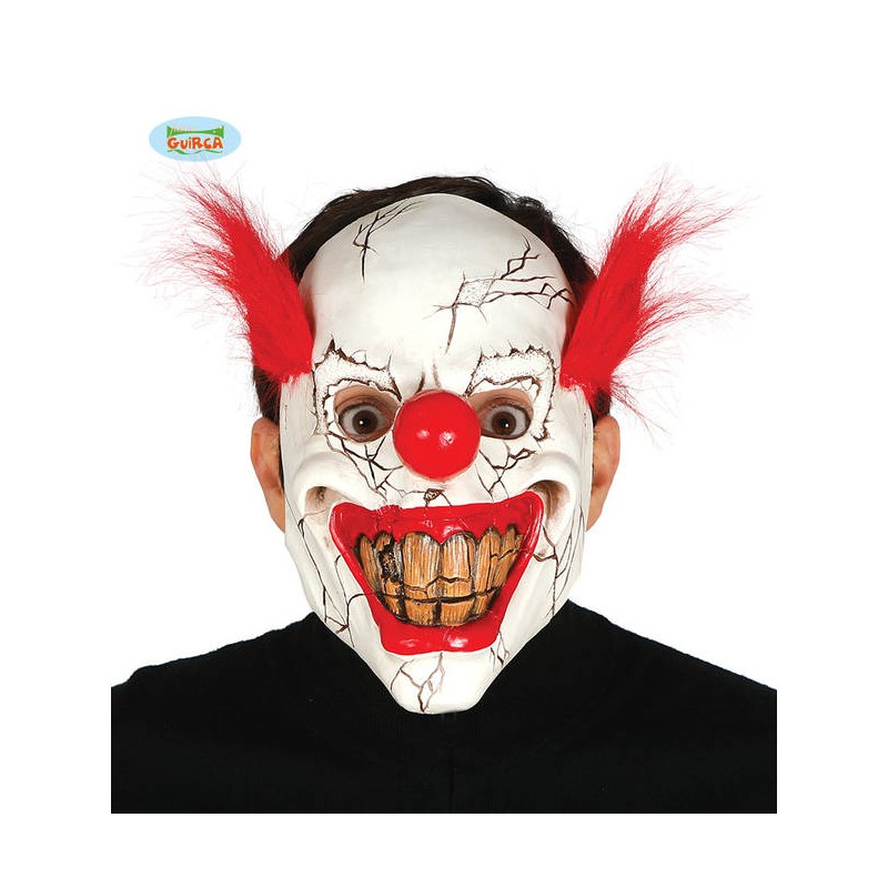 MASCHERA PAGLIACCIO CON CAPPUCCIO IN LATEX