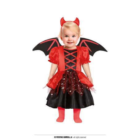 COSTUME DIAVOLO BIMBA CON ALI 18-24 MESI