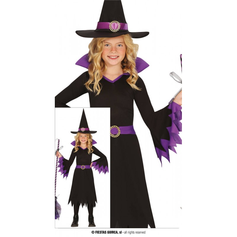 COSTUME STREGA MANICA LARGA VIOLA 3-4 ANNI