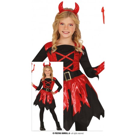 COSTUME BAMBINA DIAVOLO CON CERCHIETTO 3-4 anni
