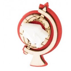 APPLICAZIONE MAGNETE MAPPAMONDO LAUREA GESSO/LEGNO 5cm 12pz