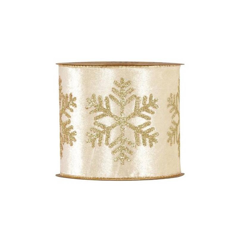 NASTRO LUXURY SNOWFLAKE mm100x10mt CREMA