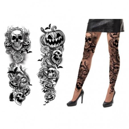 COLLANT DI HALLOWEEN EFFETTO TATUAGGI GOTICI