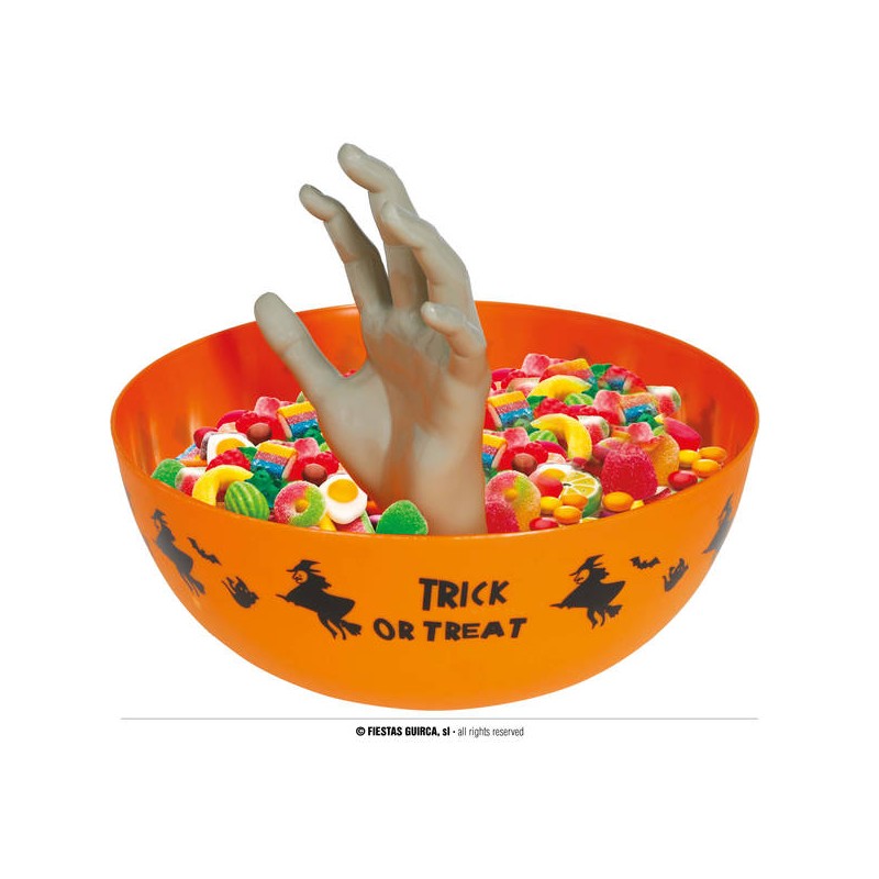 CIOTOLA ARANCIONE CON MANO ø25cm IN PVC