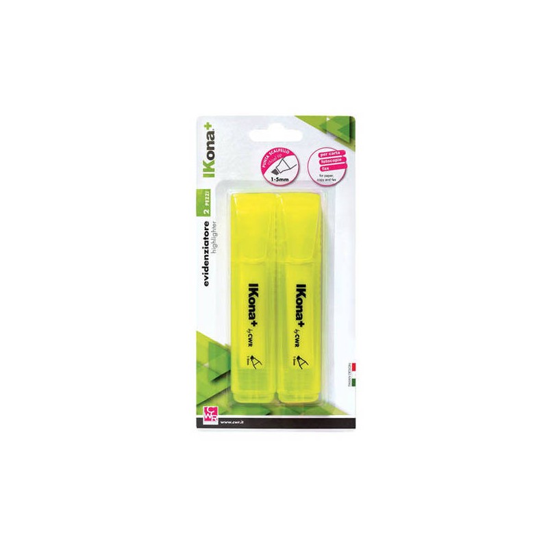 EVIDENZIATORE BLISTER 2pz GIALLO FLUO CWR