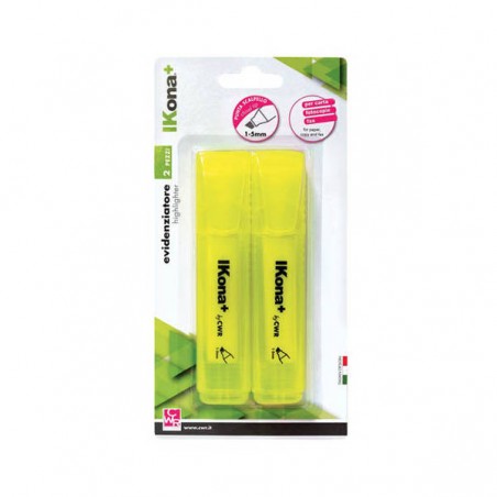 EVIDENZIATORE BLISTER 2pz GIALLO FLUO CWR