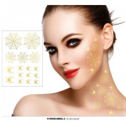 TATAUGGI RAGNO ORO 15x11cm 2pz