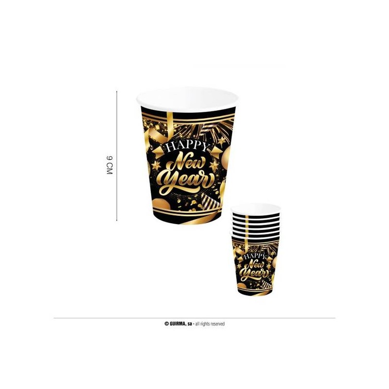 BICCHIERI 240ml HAPPY NEW YAER 6pz