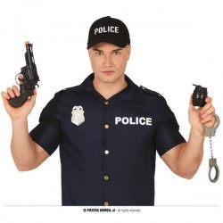 SET POLIZIOTTO 4pz DISTINTIVO BOMBA MANETTE PISTOLA