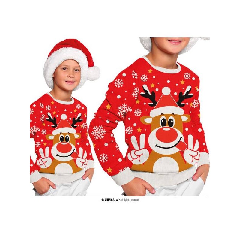 MAGLIONE NATALIZIO BAMBINO RENNA 5-6 ANNI