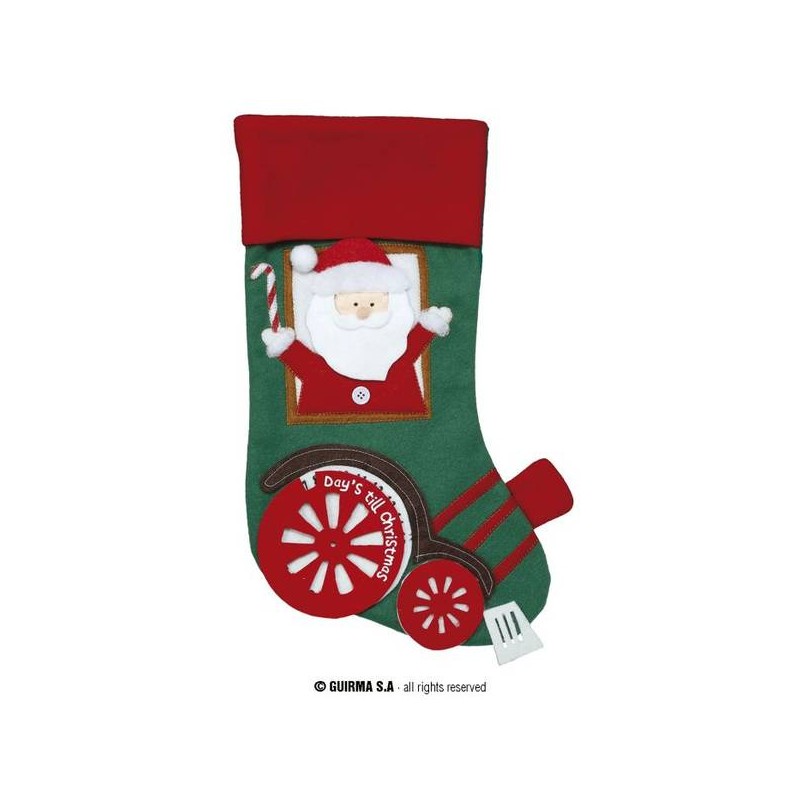 CALZA NATALIZIA 50cm BABBO IN TRENO